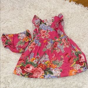 Ralph Lauren Pink and Floral  Dress with Bloomers